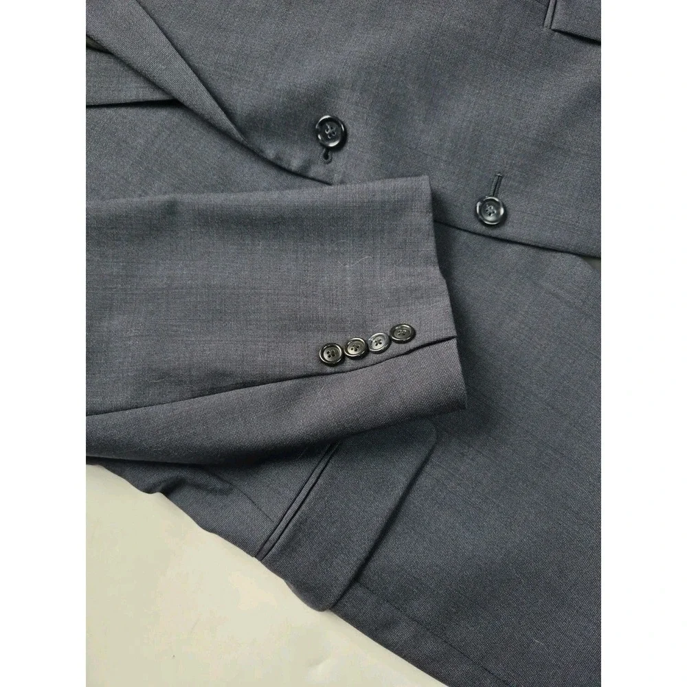 Jos A Bank Mens Wool Sports Coat 44R Blue 2 Button Single Breasted Blazer B701